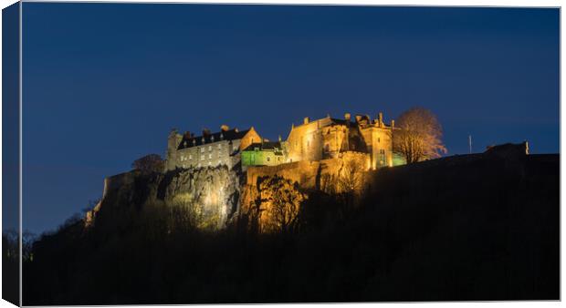 Stirling Castle illuminated at night. Canvas Print by Tommy Dickson