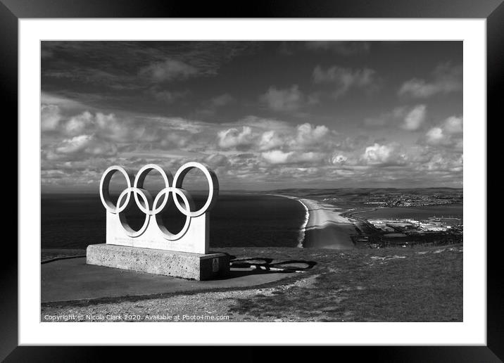 The Olympic Rings Framed Mounted Print by Nicola Clark