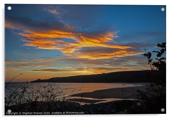 Sunrise over Runswick bay Acrylic by Stephen Prosser