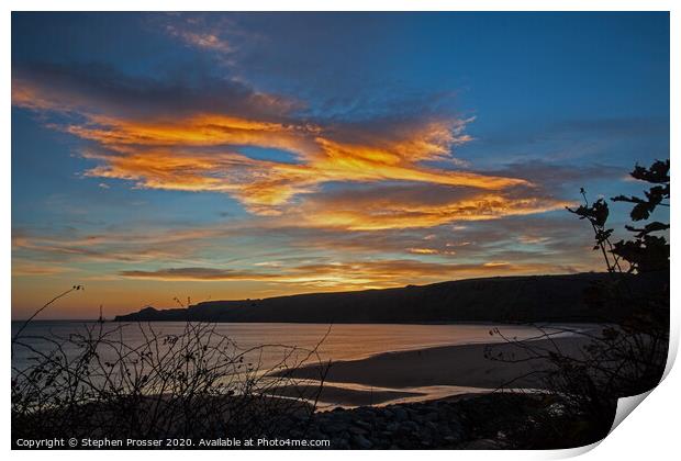 Sunrise over Runswick bay Print by Stephen Prosser