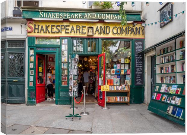 Shakespeare and Company bookstore Canvas Print by Jeff Whyte