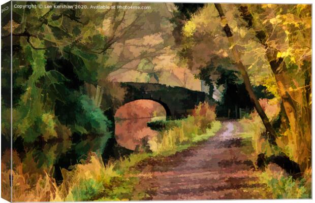 Autumn Canal Path Canvas Print by Lee Kershaw