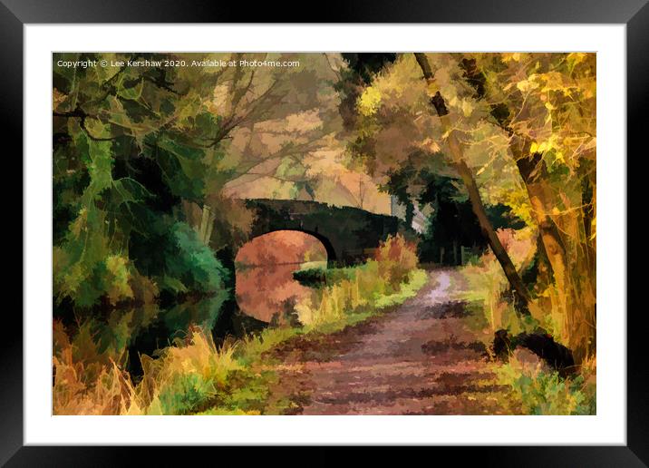Autumn Canal Path Framed Mounted Print by Lee Kershaw