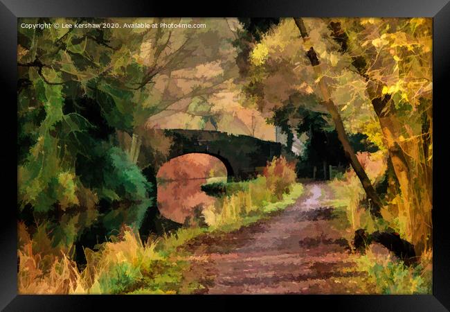 Autumn Canal Path Framed Print by Lee Kershaw