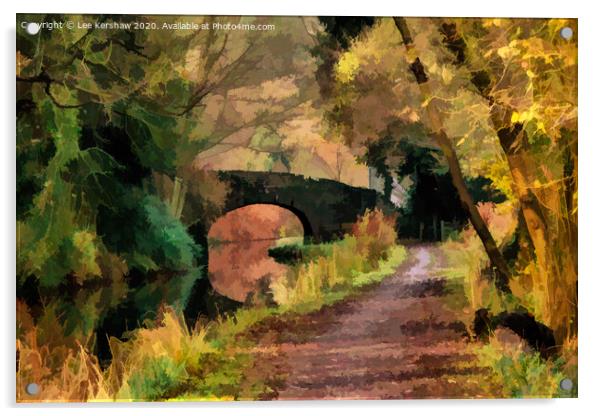 Autumn Canal Path Acrylic by Lee Kershaw