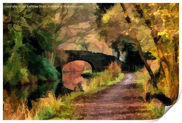 Autumn Canal Path Print by Lee Kershaw