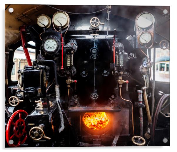 Steam Train Cab, Braveheart, 75014 Acrylic by Maggie McCall
