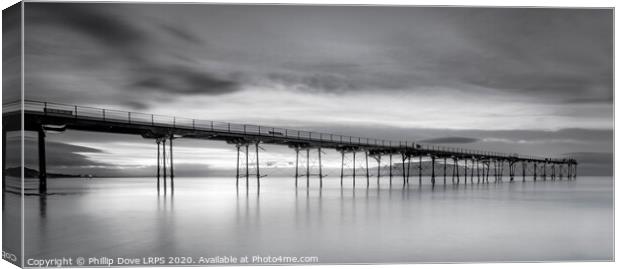 Saltburn Pier in Black and White Canvas Print by Phillip Dove LRPS
