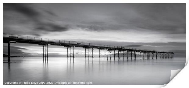 Saltburn Pier in Black and White Print by Phillip Dove LRPS