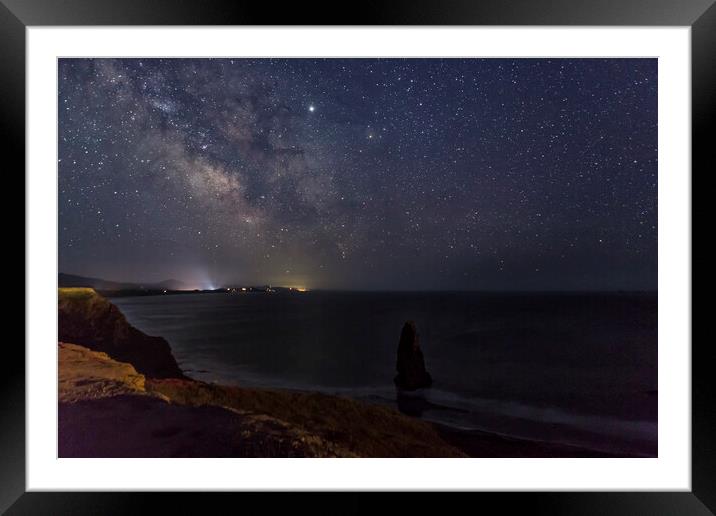 Milky Way Over Cape Blanco Framed Mounted Print by Belinda Greb