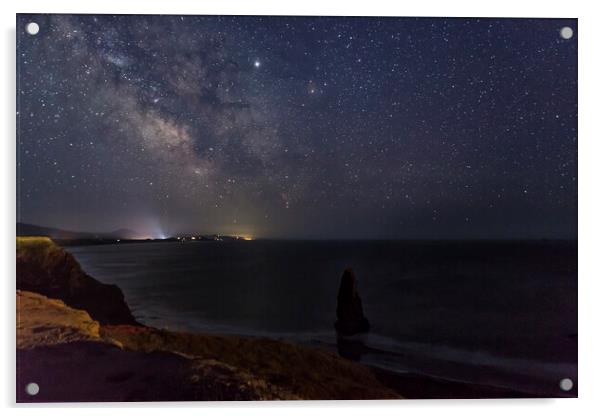 Milky Way Over Cape Blanco Acrylic by Belinda Greb