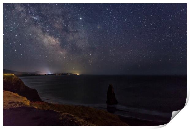 Milky Way Over Cape Blanco Print by Belinda Greb