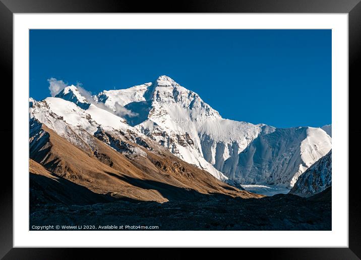Mount Everest Framed Mounted Print by Weiwei Li