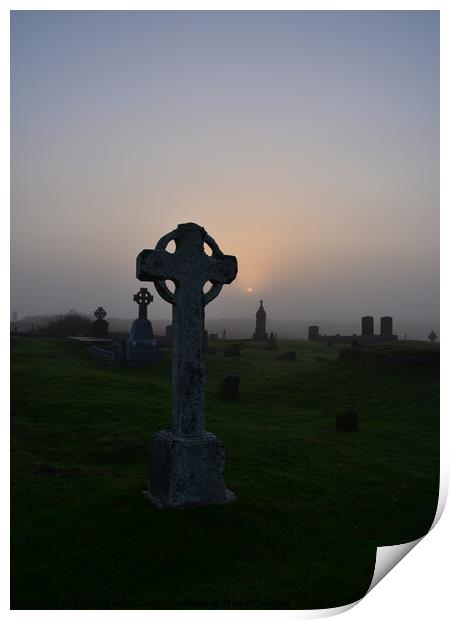 Celtic cross Print by barbara walsh