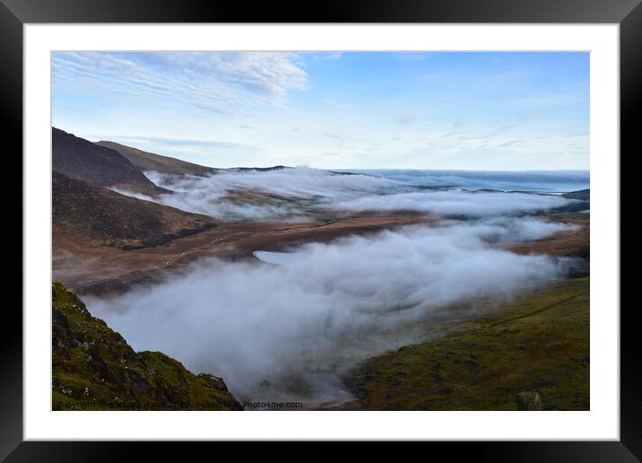 Foggy morning at the Conor Pass, Dingle Peninsula Framed Mounted Print by barbara walsh