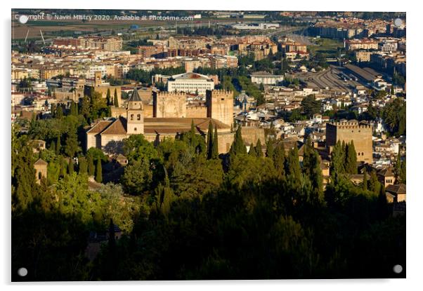 Alhambra, Granada, Andalusia, Spain  Acrylic by Navin Mistry