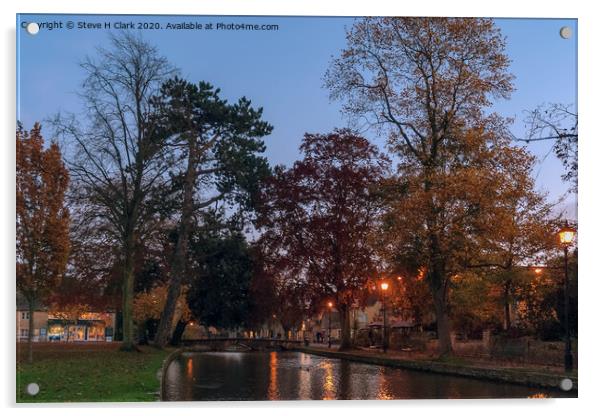 Bourton-on-The-Water Acrylic by Steve H Clark