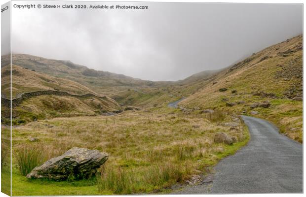 Wrynose Pass - The Lake District Canvas Print by Steve H Clark