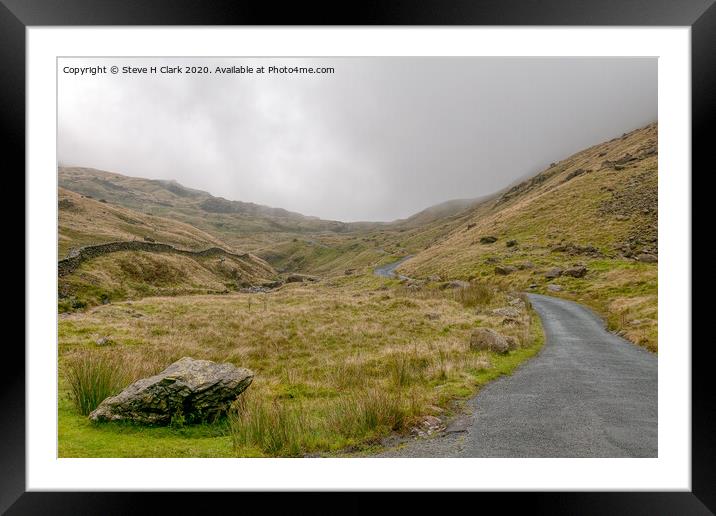 Wrynose Pass - The Lake District Framed Mounted Print by Steve H Clark