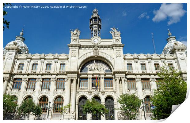 Central Post Office (Edificio de Correos y Telegrafos) Valencia, Spain Print by Navin Mistry