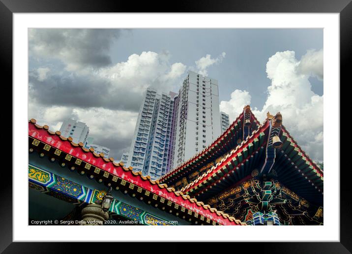 Wong Tai Sin temple in Hong Kong  Framed Mounted Print by Sergio Delle Vedove
