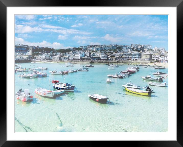 Sunny day in St Ives Framed Mounted Print by Beryl Curran