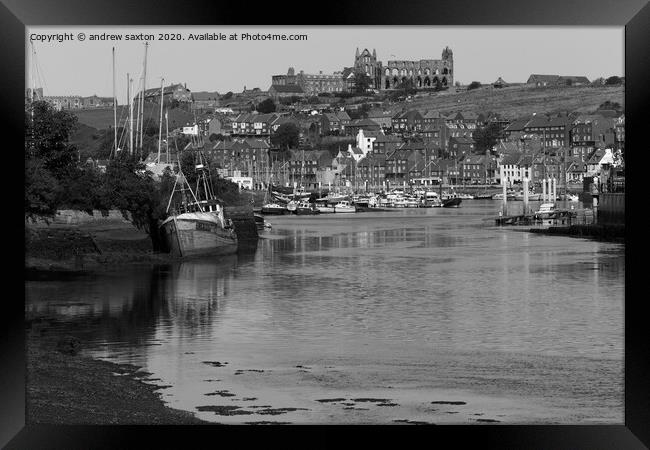 WHITBY TIDE Framed Print by andrew saxton