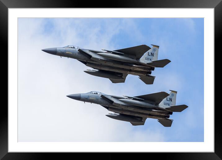 USAF F-15C Eagle pair Framed Mounted Print by Jason Wells