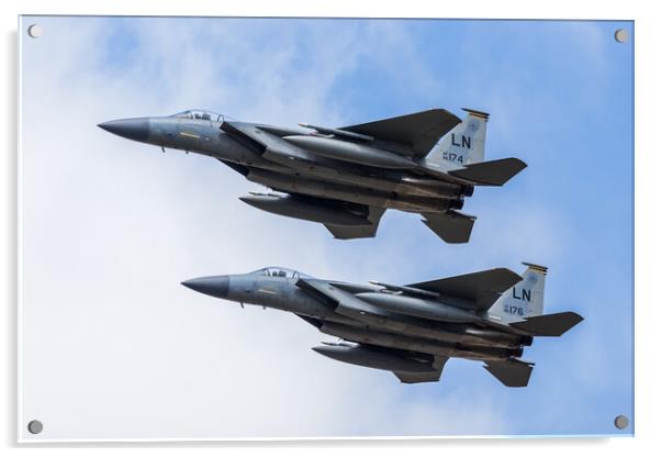USAF F-15C Eagle pair Acrylic by Jason Wells