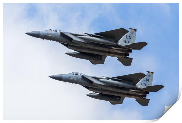 USAF F-15C Eagle pair Print by Jason Wells