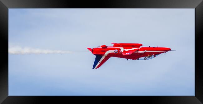 Red Arrow flying inverted Framed Print by Jason Wells