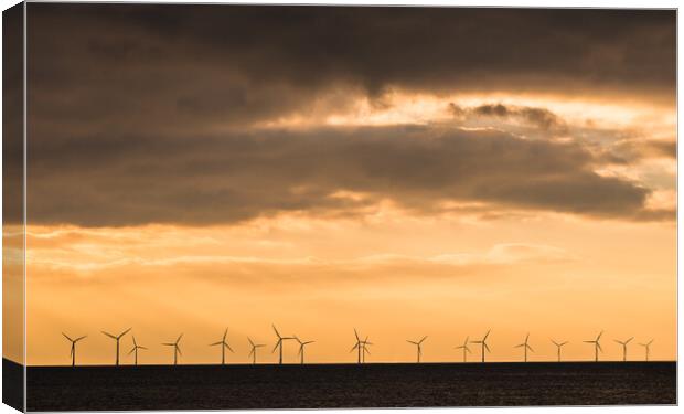 Windmills at dusk Canvas Print by Jason Wells