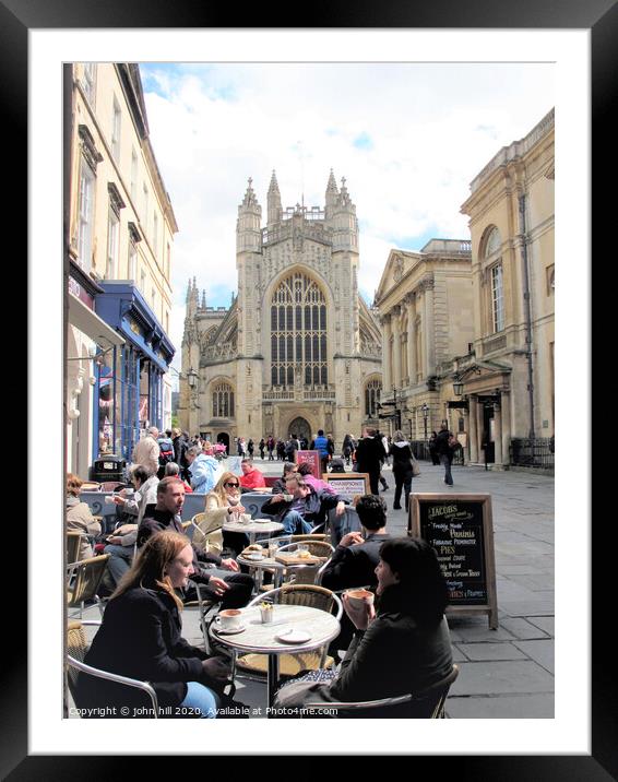 Alfresco and Bath Abbey at Bath in Somerset. Framed Mounted Print by john hill