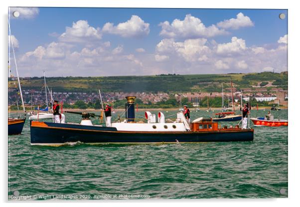 Steam Pinnace 199 Acrylic by Wight Landscapes