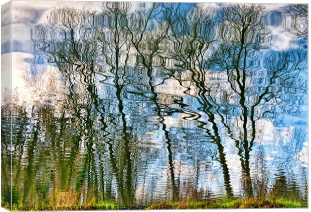 Trees Water Reflection Canvas Print by Rick Lindley