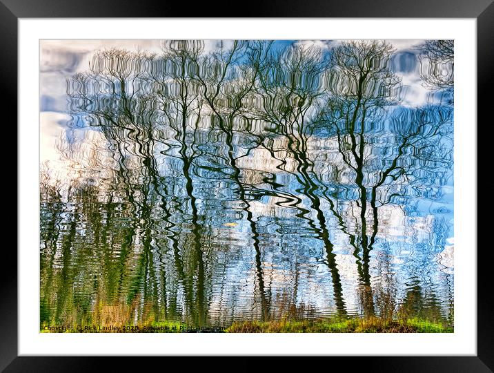 Trees Water Reflection Framed Mounted Print by Rick Lindley