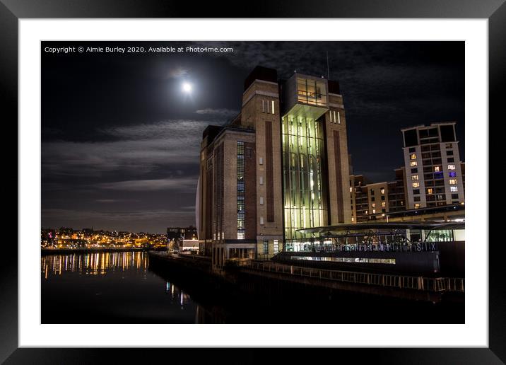 Baltic on Gateshead Quayside under the moonlight  Framed Mounted Print by Aimie Burley