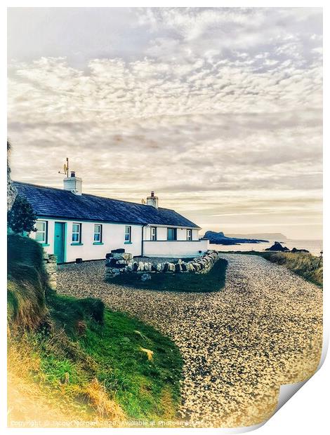 Cottage at  Ballintoy Harbour  Print by Jacqui Morgan