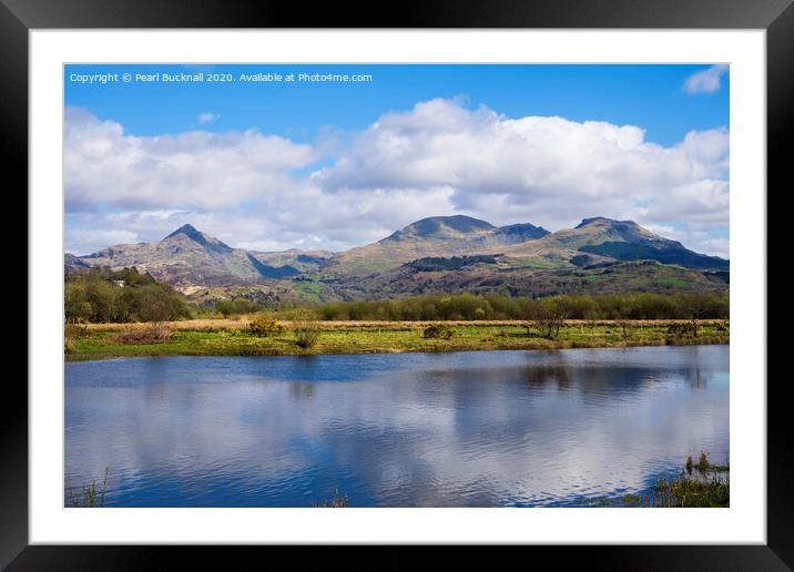 Cnicht and the Moelwyns Across Afon Glaslyn River Framed Mounted Print by Pearl Bucknall