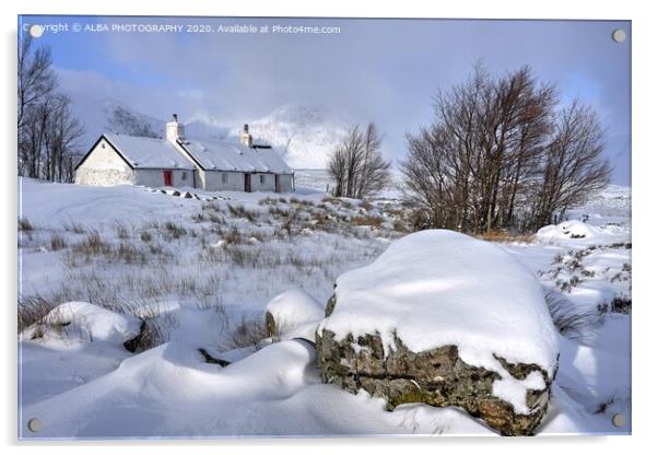 Blackrock Cottage, Glencoe, Scotland. Acrylic by ALBA PHOTOGRAPHY