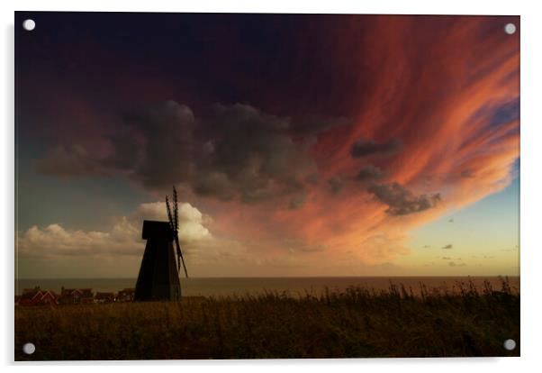 Rottingdean Windmill - Impending Storm Acrylic by Chester Tugwell