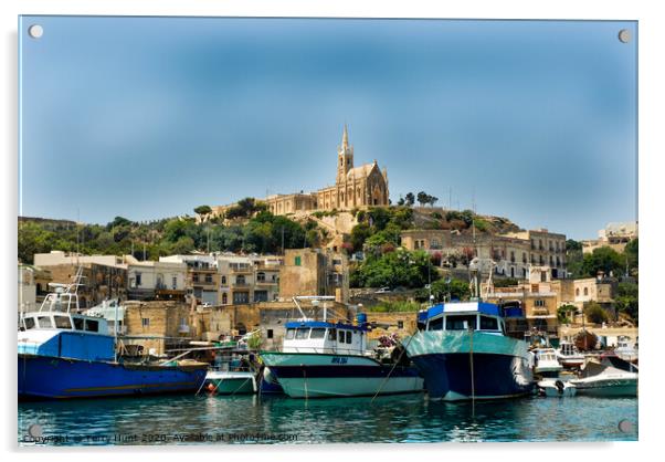 Gozo Harbour,  Acrylic by Terry Hunt