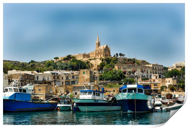 Gozo Harbour,  Print by Terry Hunt