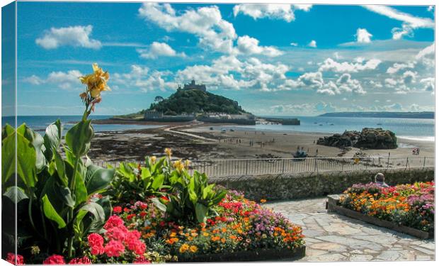 St Michaels Mount across the Causeway,  Canvas Print by Terry Hunt