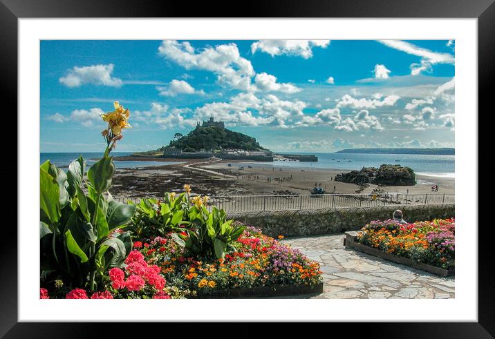 St Michaels Mount across the Causeway,  Framed Mounted Print by Terry Hunt