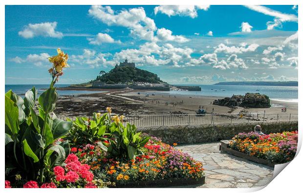 St Michaels Mount across the Causeway,  Print by Terry Hunt