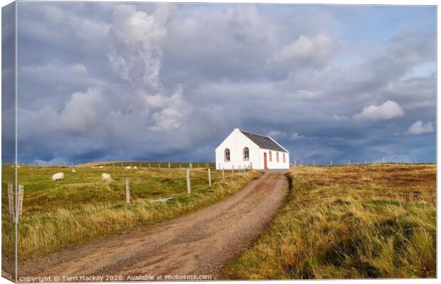 Sand Baptist Church, Shetland Canvas Print by Terri Mackay