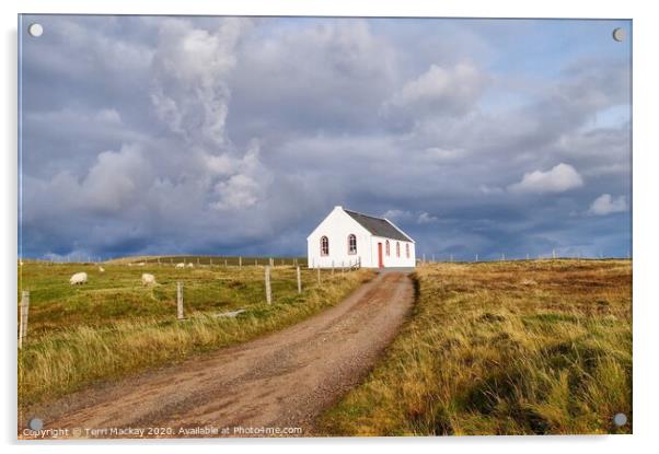 Sand Baptist Church, Shetland Acrylic by Terri Mackay