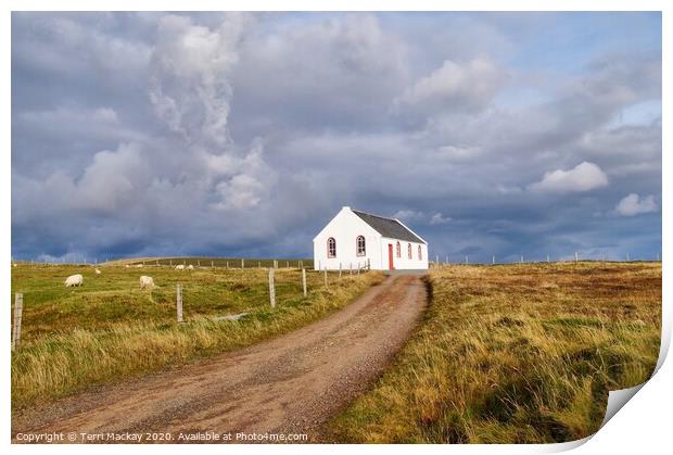 Sand Baptist Church, Shetland Print by Terri Mackay