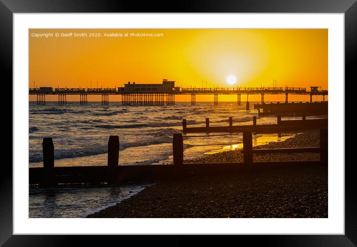 Sunset at Worthing Pier Framed Mounted Print by Geoff Smith